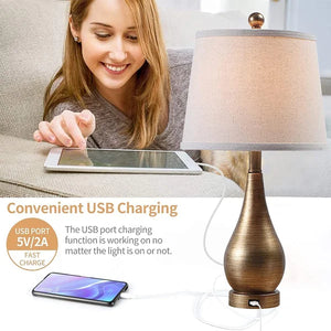 Resin USB Table Lamp (Set of 2)