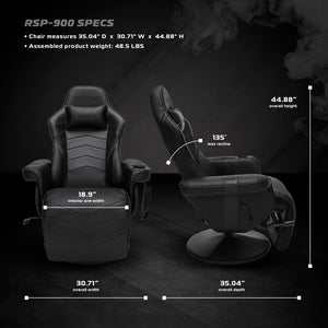 Gray/Black Respawn Recliner Racing Game Chair 2223