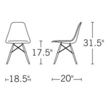 Load image into Gallery viewer, Retro Molded Style White Plastic Shell Chair with Dark Walnut Wood Eiffel Legs, 2038AH
