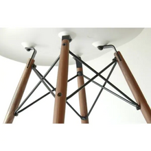 Load image into Gallery viewer, Retro Molded Style White Plastic Shell Chair with Dark Walnut Wood Eiffel Legs, 2038AH
