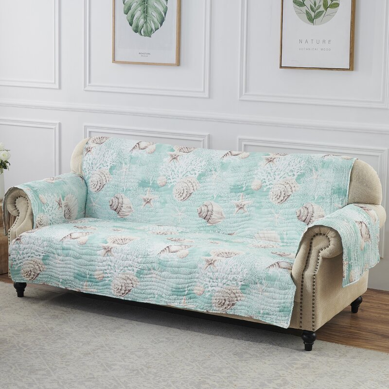 Reversible Ocean Box Cushion Sofa Slipcover 2391AH/GL