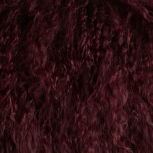 Load image into Gallery viewer, 20&quot; x 20&quot; Eggplant Revilla Lamb Fur Square 100% Wool Pillow Cover &amp; Insert (GL2)
