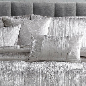 Queen Comforter + 6 Additional Pieces Silver Rexdale Turin Reversible Comforter Set 1364CDR
