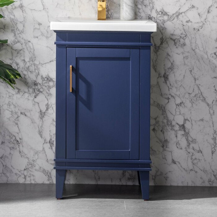 Reynaldo 20 Free standing Single Bathroom Vanity with Porcelain Vanity Top
