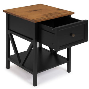 Richins 25'' Tall Solid Wood End Table with Storage