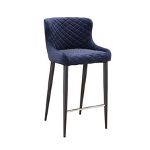 Load image into Gallery viewer, Dark Blue Counter Stool  with Velvet Material and Metal Frame #9953
