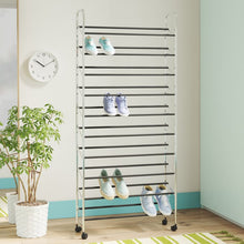 Load image into Gallery viewer, Shiny Chrome Riddleville 50 Pair Shoe Rack (SB577)
