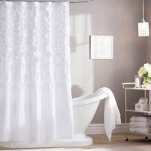 Load image into Gallery viewer, Rieke Polyester Floral Single Shower Curtain White 418ND
