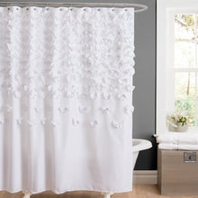 Load image into Gallery viewer, Rieke Polyester Floral Single Shower Curtain White 418ND
