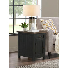 Load image into Gallery viewer, Risner 25&#39;&#39; Tall Solid Wood End Table with Storage and Built-In Outlets
