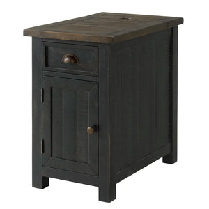 Risner 25'' Tall Solid Wood End Table with Storage and Built-In Outlets
