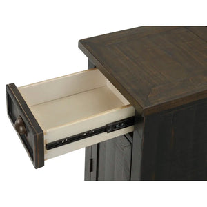 Risner 25'' Tall Solid Wood End Table with Storage and Built-In Outlets