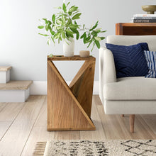 Load image into Gallery viewer, Rivera 24&#39;&#39; Tall Solid Wood Abstract End Table

