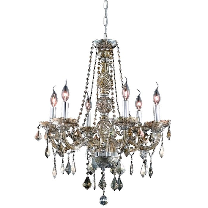Robbinsdale 6 - Light Candle Style Empire Chandelier with Crystal Accents