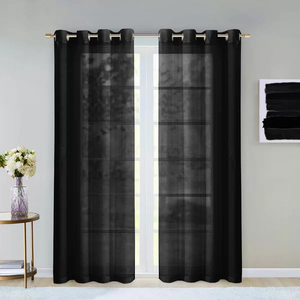 Roberto Solid Sheer Grommet Curtain Panels 108