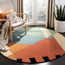 Load image into Gallery viewer, Rodeo Drive Abstract Handmade Tufted Wool Area Rug in Gold, Round 7&#39;9&quot;

