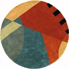 Load image into Gallery viewer, Rodeo Drive Abstract Handmade Tufted Wool Area Rug in Gold, Round 7&#39;9&quot;
