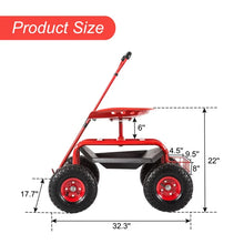 Load image into Gallery viewer, Red Rolling Cart
