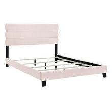 Load image into Gallery viewer, Queen Pink Romola One Box Slat Upholstered Standard Bed - 641CE
