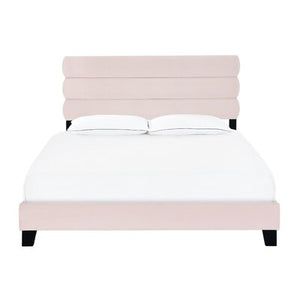 Queen Pink Romola One Box Slat Upholstered Standard Bed - 641CE