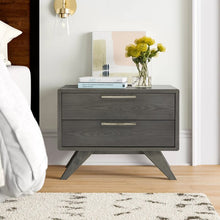 Load image into Gallery viewer, Gray Wash Ronan 2 Drawer Nightstand, #6355
