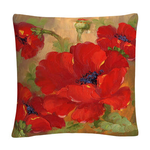Rooney Poppies Floral Throw Pillow 226DC