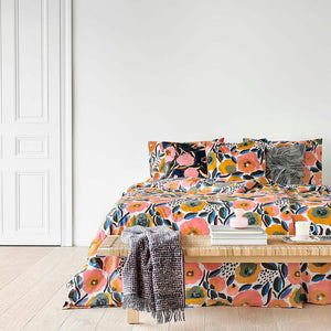King Comforter + 2 Shams Pink/Orange/Green Rosarium Reversible Comforter Set MRM371