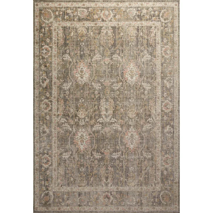 Rosemarie Power Loom Performance Sage/Blush Rug, Rectangle 7'10