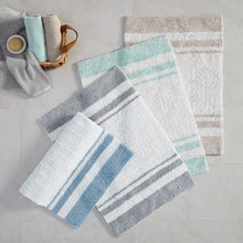 Load image into Gallery viewer, Rosenbloom Rectangular 100% Cotton Striped Bath Rug MRM673
