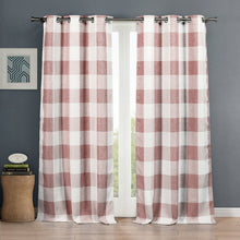 Load image into Gallery viewer, 38&quot; W x 96&quot; L Rosenblum Plaid Blackout Thermal Grommet Curtain Panels (Set of 2) 374DC
