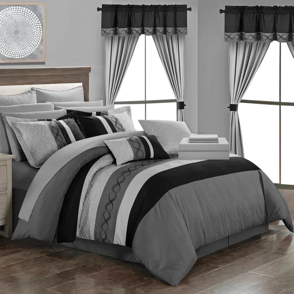 Rossett Microfiber Traditional 24 Piece Comforter Set king