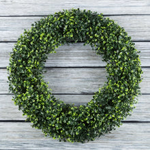 Load image into Gallery viewer, Round Artificial 19.5&quot; Boxwood Wreath
