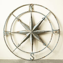 Load image into Gallery viewer, Large Blue-Grey Round Compass Wall Décor 7027
