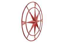 Load image into Gallery viewer, 30&quot; H x 30&quot; W x 2&quot; D Red Round Compass Wall Décor
