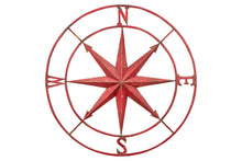 Load image into Gallery viewer, 30&quot; H x 30&quot; W x 2&quot; D Red Round Compass Wall Décor
