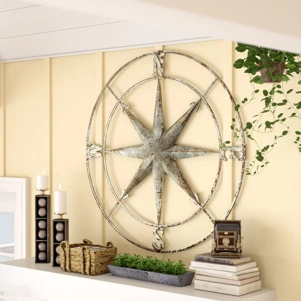 Round Compass Wall Décor 41 x 41 x 2