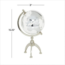 Load image into Gallery viewer, Round Glass Globe With Silver Aluminum Base, 8&quot; X 15.25&quot;, 5683RR
