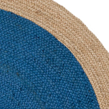 Load image into Gallery viewer, Round Vicksburg Handmade Flatweave Jute/Sisal Area Rug in Royal Blue/Natural, Round 7&#39;
