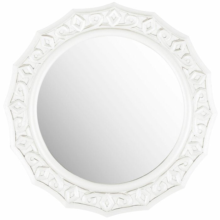 White Round Wall Mirror