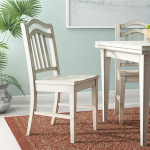 Rowell Slat Back Side Chair in White set of 2