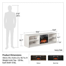 Load image into Gallery viewer, Rowen TV Stand for TVs up to 65&quot; with Fireplace Included
