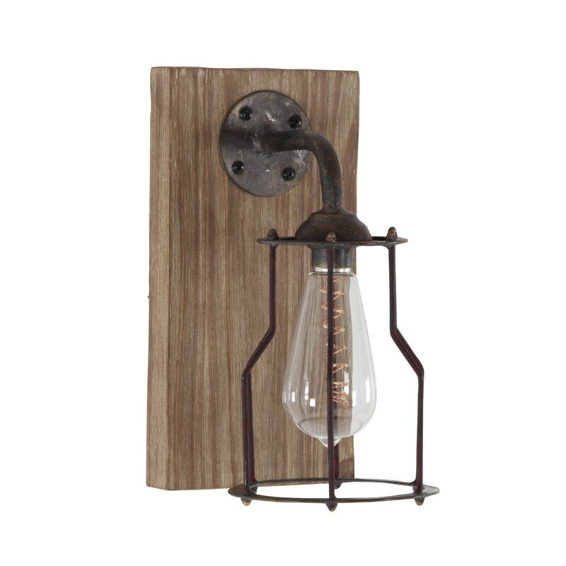 Roxy 1 - Light Battery Powered Brown Armed Sconce