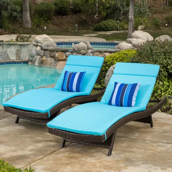 Roylee Ebern Designs 2 - Piece Outdoor Seat/Back Cushion 27.5'' W x 80'' D (Set of 2)