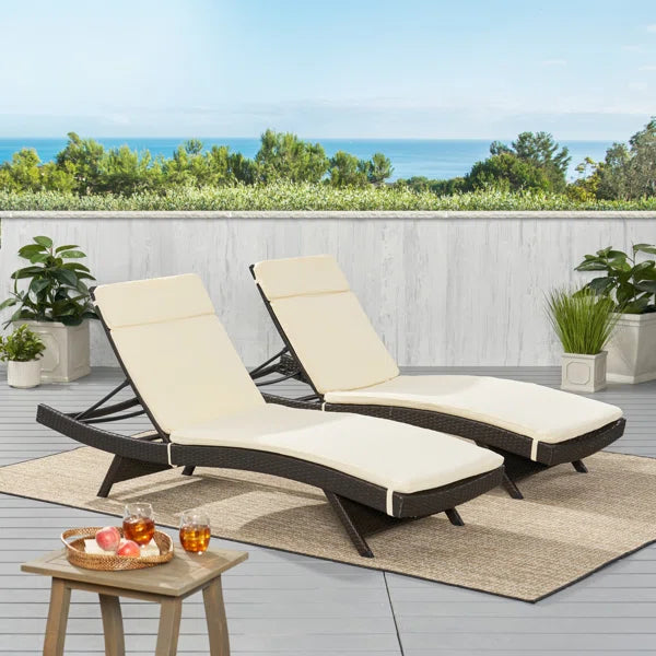 Roylee Ebern Designs 2 - Piece Outdoor Seat/Back Cushion 27.5'' W x 80'' D (Set of 2)