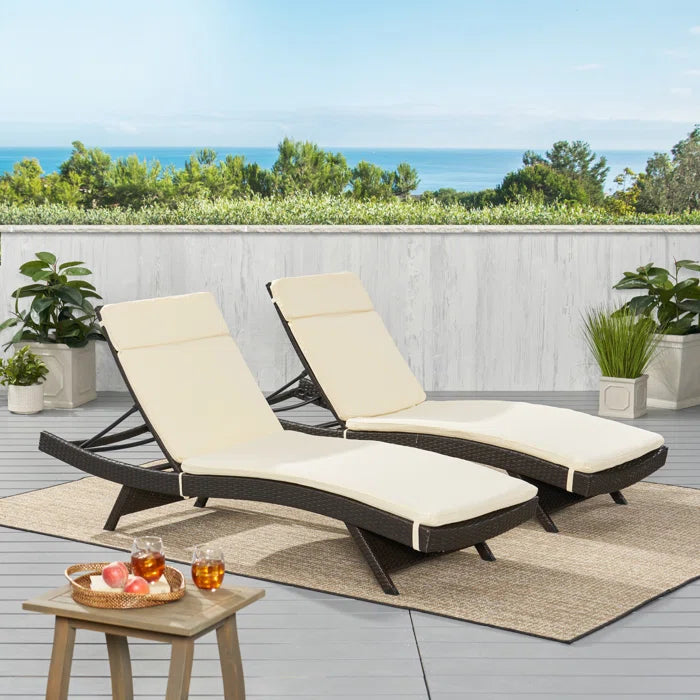 Roylee Ebern Designs 2 - Piece Outdoor Seat/Back Cushion 27.5'' W x 80'' D (Set of 2)