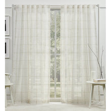 Load image into Gallery viewer, Rubin Linen Plaid Sheer Single Curtain Panel Set of 2 - GL388
