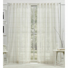 Load image into Gallery viewer, Rubin Linen Plaid Sheer Single Curtain Panel GL429

