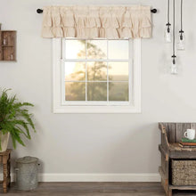 Load image into Gallery viewer, 16&quot; W x 72&quot; L Natural Rucker Solid Color Cotton Blend Ruffled Window Valance (SET OF 2)
