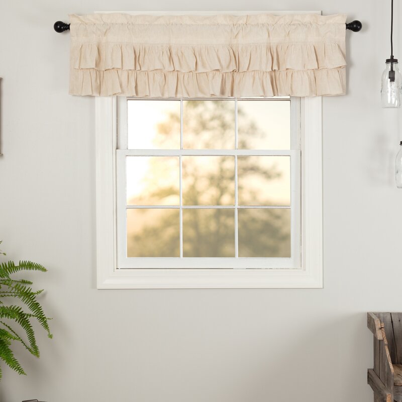 Rucker Solid Color Cotton Blend Ruffled Window Valance CG304