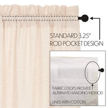 Load image into Gallery viewer, 16&quot; W x 72&quot; L Natural Rucker Solid Color Cotton Blend Ruffled Window Valance (SET OF 2)
